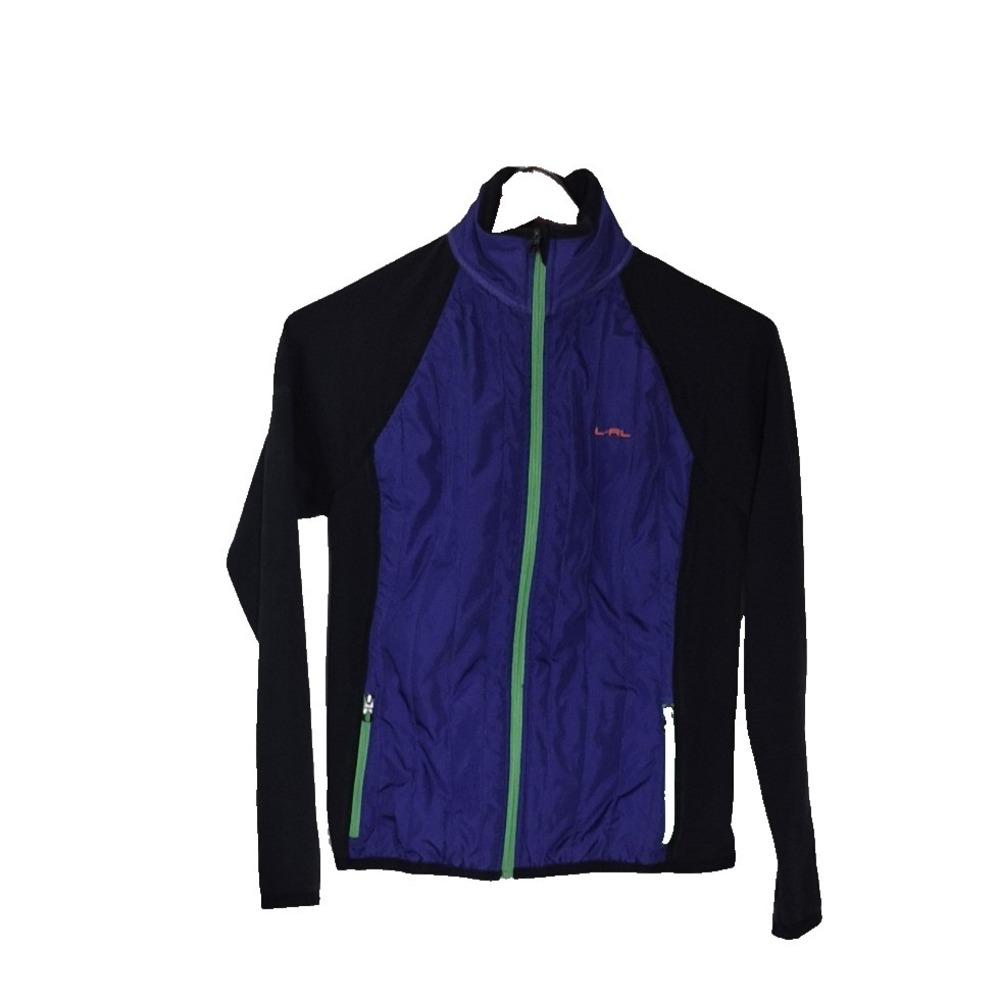 Lauren Ralph Lauren Active Jacket Womens PM Black/Purple Qullted Front‎ Full Zip